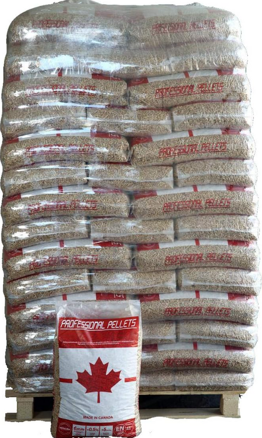 Pellet di legno vergine di abete Professional Pellets Canadese pedana da 70 sacchi  da 15Kg